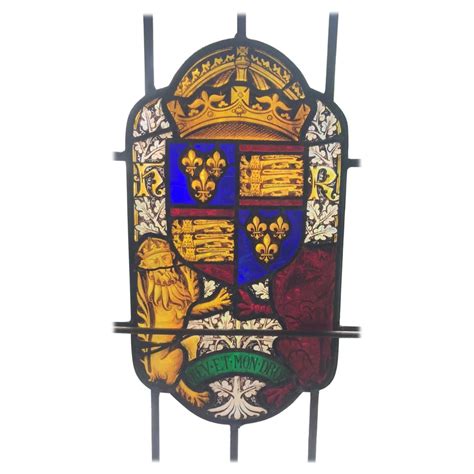 Rare English Coat Of Arms Stained Glass Window For Sale At 1stdibs