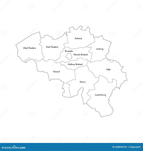 Belgische Politische Landkarte Der Verwaltungsabteilungen Stock