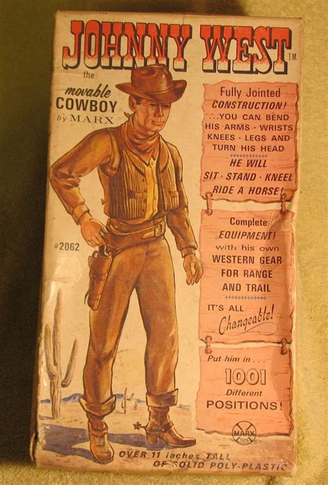 Vintage 11 Marx Johnny West Movable Cowboy Doll In Box