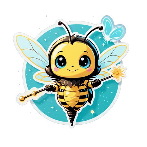 I Made An Ai Sticker Of A Bee Holding A Wand