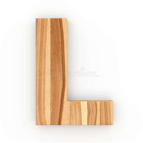 Wooden Letter L Isolated On White Background Stock Illustration