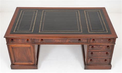 Victorian Partners Desk Antique Mahogany 1870