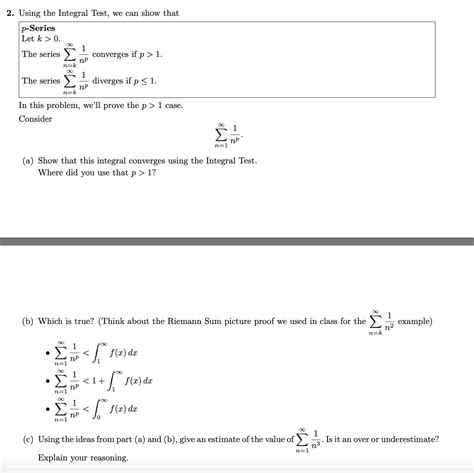 Solved P Series Let K0 The Series ∑nk∞np1 Converges If