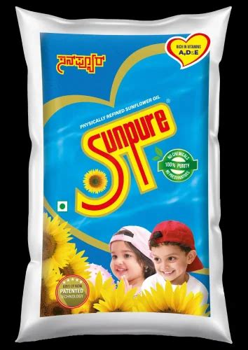 1 Litre Sunpure Refined Sunflower Oil Packaging Type Pouched At Best