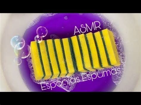 Asmr Kitchen Sponges With Purple Disinfectant Esponjas De Cozinha