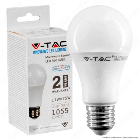 V Tac Vt Lampadina Led E W Bulb A Con Sensore Di Movimento