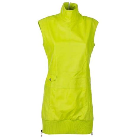 Philipp Plein Leder Kleid Escape Neon Gelb S Fashion Rooms