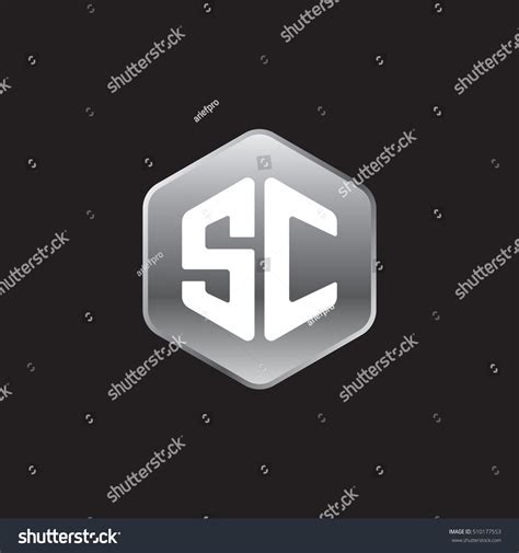 Initial Letters Sc Rounded Hexagon Shape Stock Vector Royalty Free