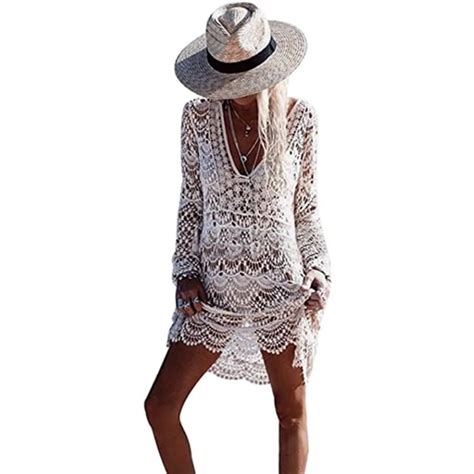 Kvinnors Boho Weave Unik Bikini Cover Up Sommarklänning Strandkjol Lång One Size abd Fyndiq