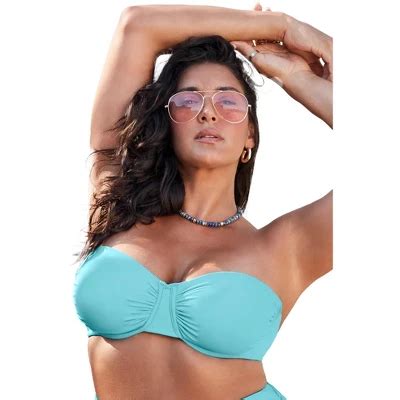 Swimsuits For All Women S Plus Size Essential Bandeau Bikini Top Glacier Target