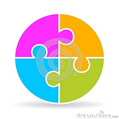 Four Part Puzzle Diagram Vector Illustration CartoonDealer 69282068