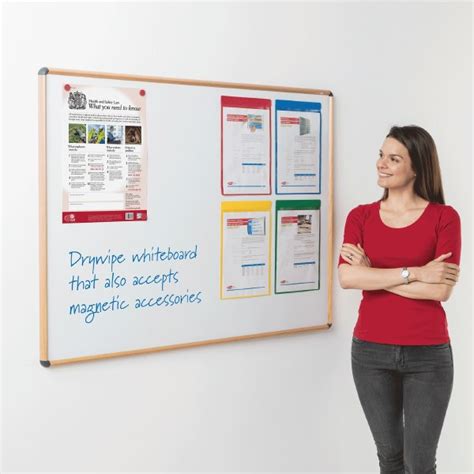 Shield Oak Effect Aluminium Frame Whiteboard Boards Direct