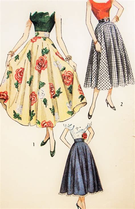 Simplicity Vintage Sewing Pattern S Full Circle Skirt