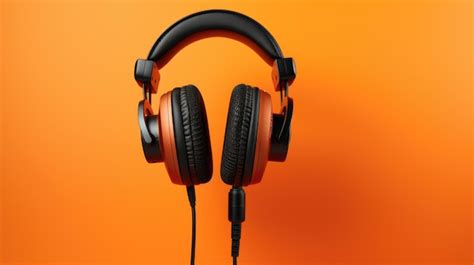 Premium Ai Image Headphones On Orange Background