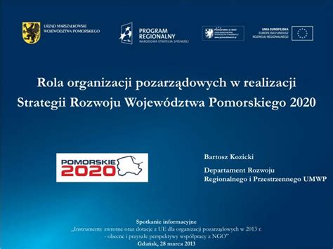 Ppt Rola Organizacji Pozarz Dowych W Realizacji Strategii Rozwoju