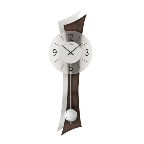 Horloge Murale Balancier Moderne En Bois Et Aluminium Incurv Mati Re