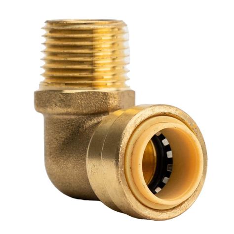 QUICKFITTING 1 2 In Push To Connect X MNPT Male Thread Brass 90