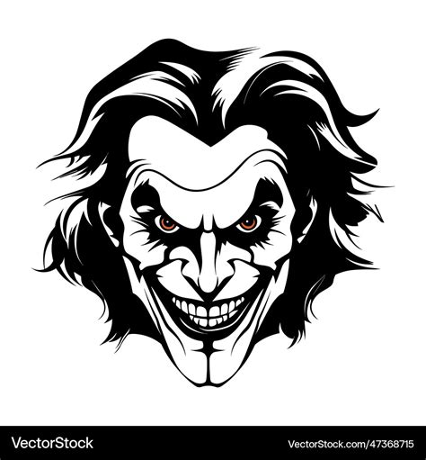 Black joker face on white background Royalty Free Vector