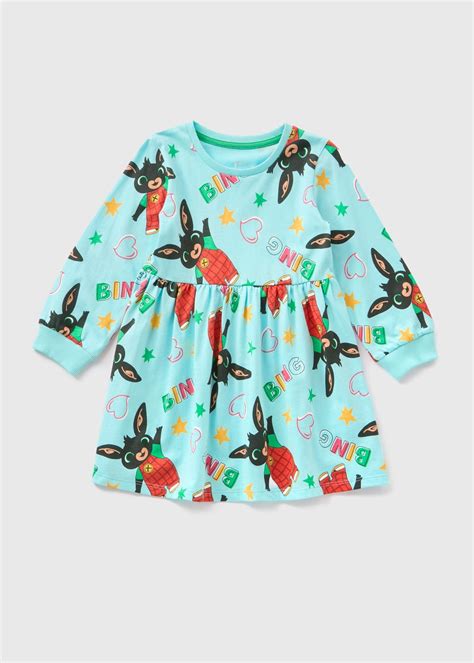 Nspcc Bing Kids Blue Long Sleeve Jersey Dress 1 5yrs Matalan