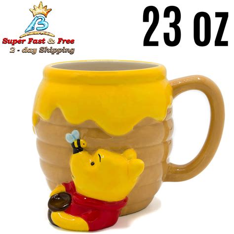 Cute Winnie The Pooh Honey Pot Ceramic 3d Sculpted Mug Hot Cold Drinks