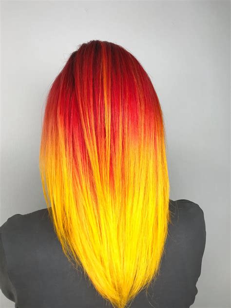 Fire Color Hair By Priton Krasoty Yellow And Red Hair Color Fire Hair Krasoty Priton Red