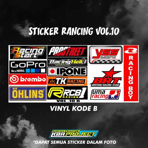 Cod Sticker Racing Stiker Pack Stiker Motor Sticker Brand Sticker