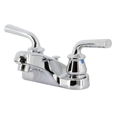 Kingston Brass Restoration 4 In Centerset 2 Handle Bathroom Faucet With Brass Pop Up In