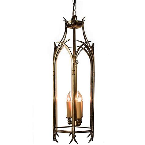 Gothic Large Hanging Pendant Lantern Renovated Brass - Broughtons ...