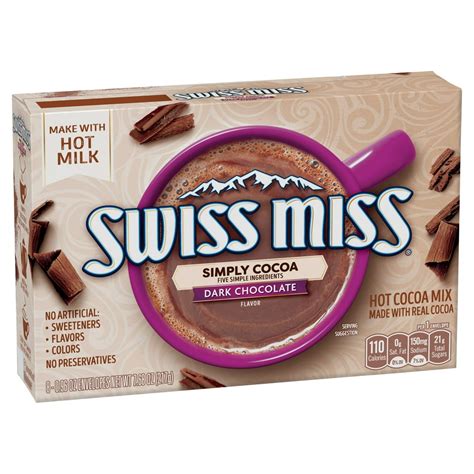 Swiss Miss Dark Chocolate Flavor Hot Cocoa Mix, 0.96 oz, 8 count ...