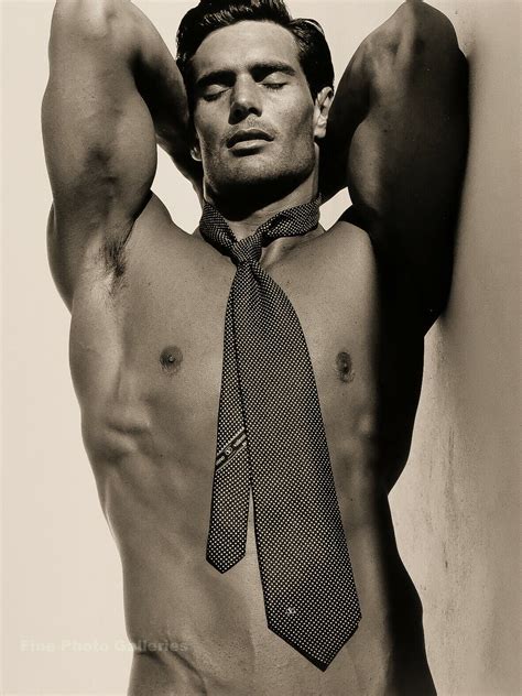 Vintage Herb Ritts Male Nude Fashion Valentino Tie Quadtone Photo