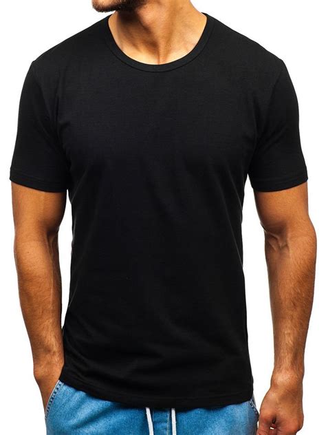 Camiseta De Manga Corta Lisa Para Hombre Negra Bolf T Negro