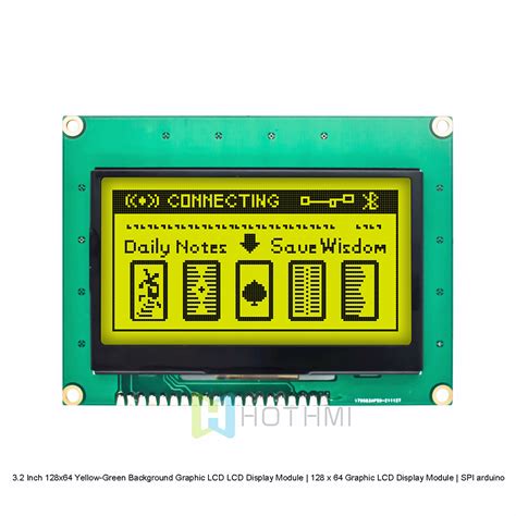 3 2 Inch 128x64 Yellow Green Background Graphic LCD LCD Display Module