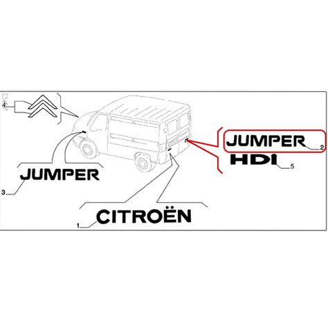 EMBLEMA PORTA TRASEIRA ORIGINAL CITROEN JUMPER