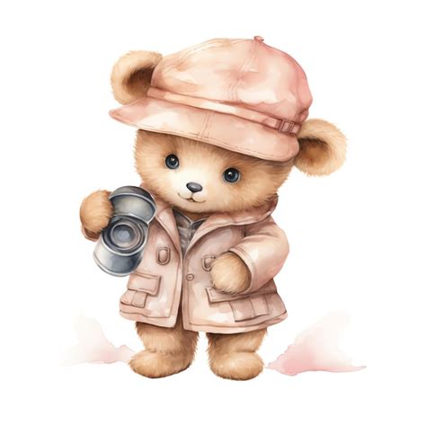 Beau B B Arch Ologue Teddy Ours En Peluche Aquarelle Clipart