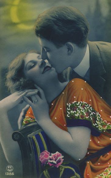 A Moonlight Kiss 1920s French Romance Postcard You Can Do It 2