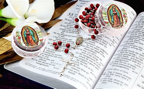 Amazon Pcs Virgen De Guadalupe Red Rosary Beads Bulk For