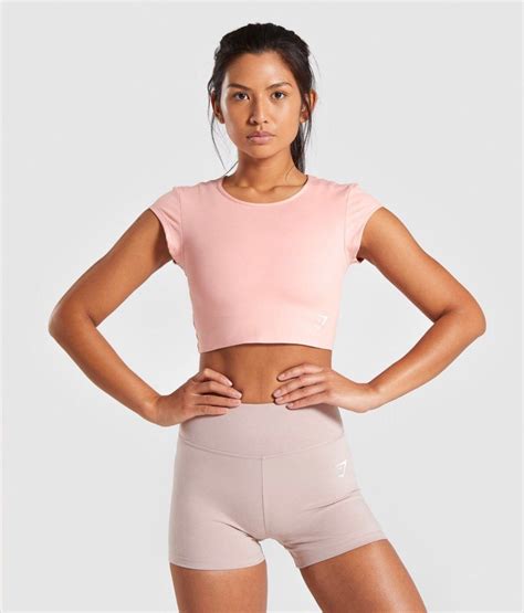 Gymshark Dreamy Cap Sleeve Crop Top Peach Bellini Small Nwt Crop Tops