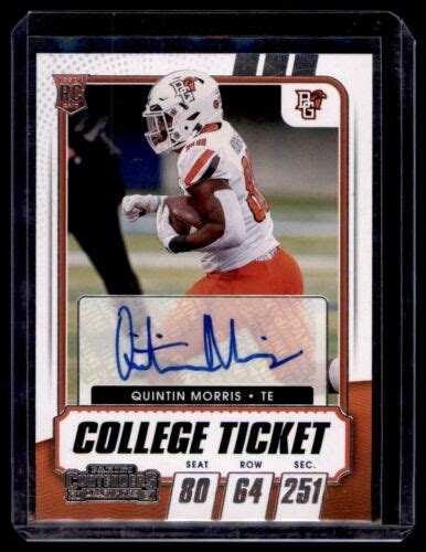 Panini Contenders Draft Picks Quintin Morris Rookie Auto Bowling