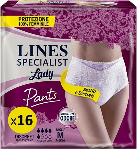 LINES SPECIALIST PANTS DISCREET Per Incontinenza Taglia M Confezione