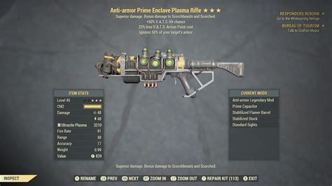 Anti Armor 50 25 Enclave Plasma Rifle With Flamer Mod