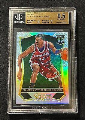 GIANNIS ANTETOKOUNMPO 2013 PANINI SELECT 178 SILVER PRIZM RC BGS 10 9