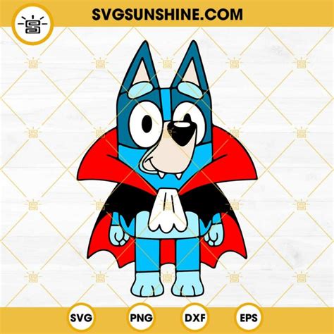 Bluey Vampire Svg Bluey Halloween Svg Png Dxf Eps Cut Files