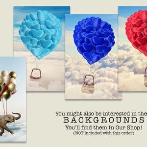 Hot Air Balloon Background Backdrop Digital Photography Etsy