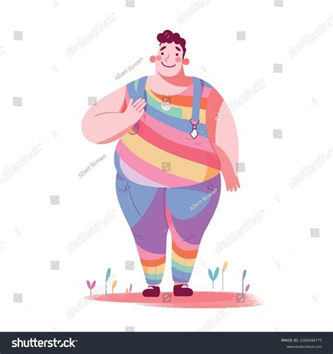 Chubby Lgbtqia Gay Manvector Stock Illustration Stock Vector Royalty