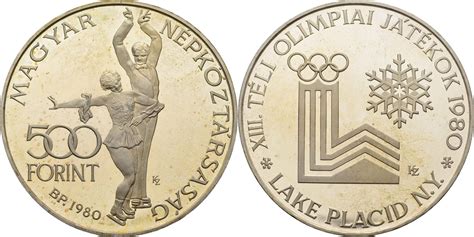 Ungarn Forint Olympiade Lake Placid Offen Kontaktmarken