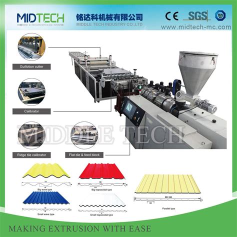 Plastic Corrugated Polycarbonate Tile Production Line Wave Sheet For