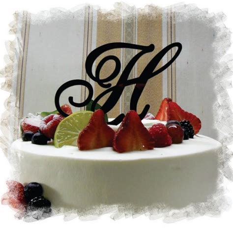 Monogram Wedding Cake Topper 5or 6 Beautiful Single Monogram Letter