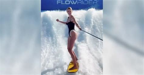 Ivanka Flaunts Hot Figure In Plunging Black Swimsuit While Surfing