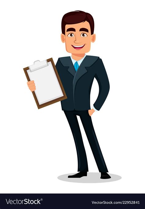 Business man cartoon character in formal suit Vector Image