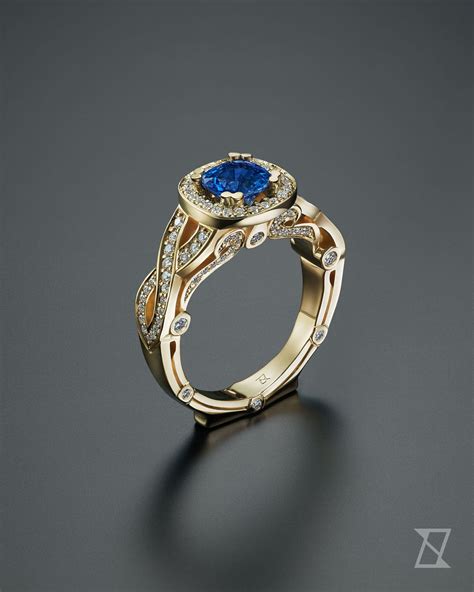 Ring with Ceylon sapphire by Zielinskiart on DeviantArt